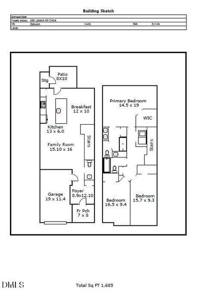 Floor Plan 685 Leland Hill Circle