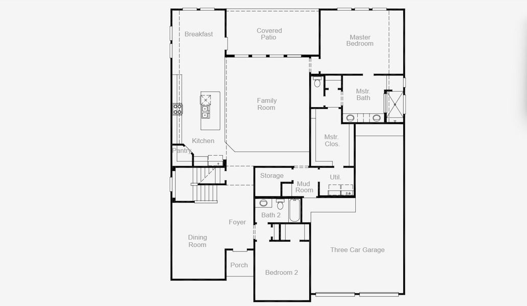 2D floor plan layout for the Bevil Oaks by Coventry Homes in Solterra Texas 60', Mesquite, TX (Image 4).