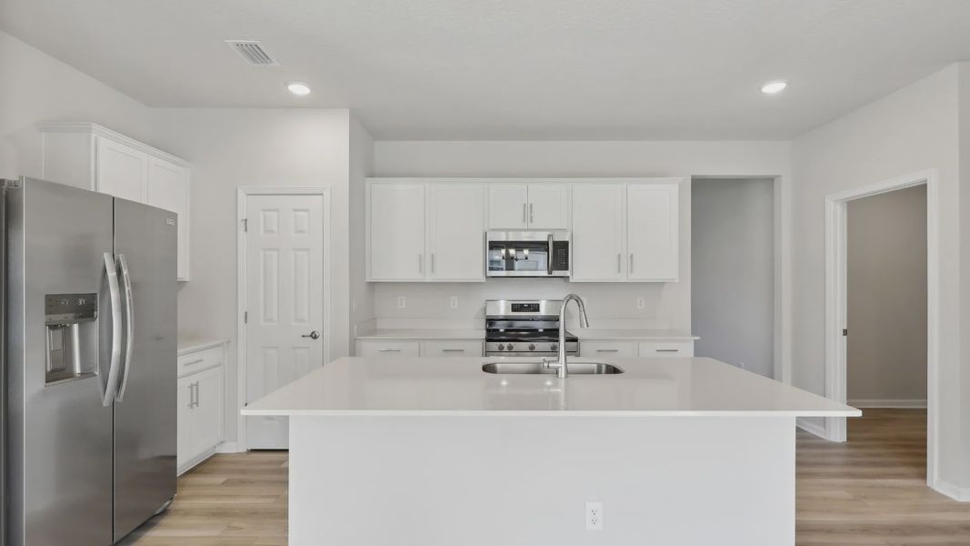Experience luxury architecture in this modern kitchen, embodying elegant single-family home design.