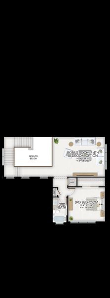 2D floor plan layout for the Aurora by GL Homes in Valencia Sky (55+), Naples, FL (Image 4).