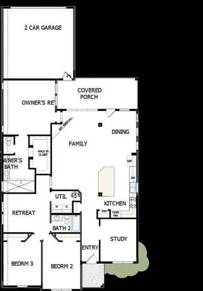 2D floor plan layout of this home in Karis - Village Series, Crowley, TX (Image 2).