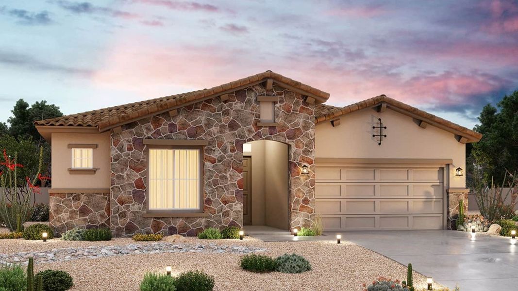Representative exterior photo of a completed home built from the Topaz by DRB Homes in Sycamore Farms, Surprise, AZ (Image 4).