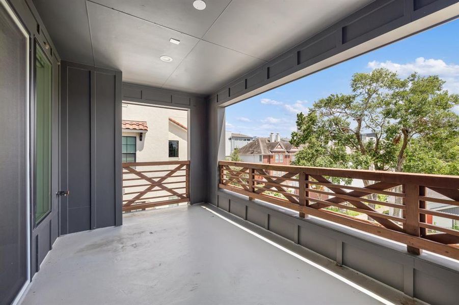 With its ample space, this balcony is perfect for bringing the party outdoors or unwinding with a serene view, featuring built-in gas hookups for grilling.