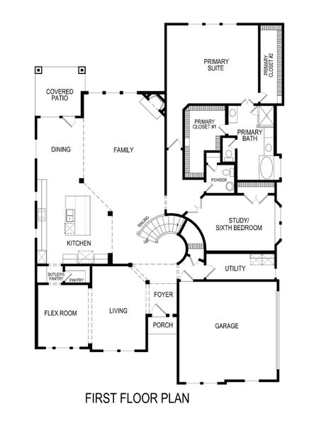 2D floor plan layout for the Brentmoore FS by First Texas Homes in Broadmoor Estates, Ovilla, TX (Image 5).