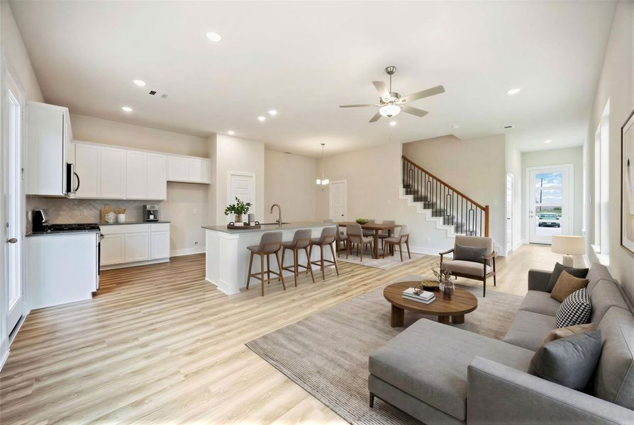 Virtually staged representation of the Family Room.