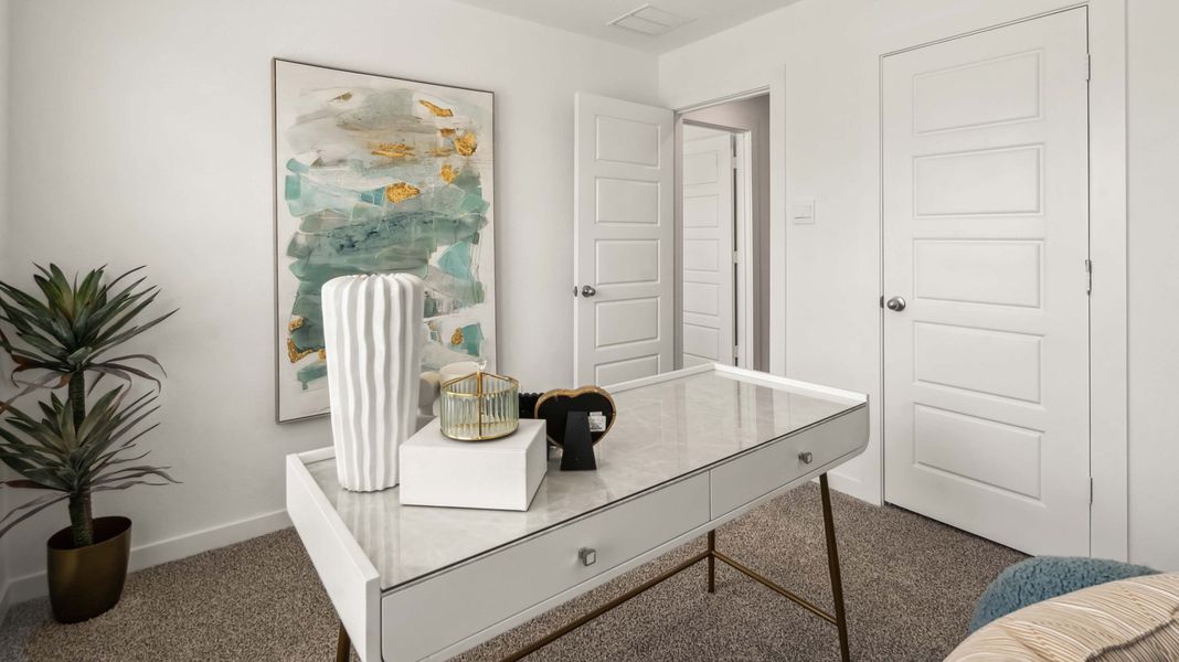 Representative furnished interior of a home built from the Hibiscus by D.R. Horton in Grand West, Houston (Image 25). Representative furnished interior of a home built from the Hibiscus by D.R. Horton in Grand West, Houston (Image 25).