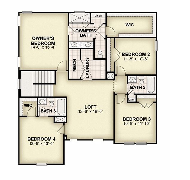 2D floor plan layout of this home in Northlake at Ovation, Winter Garden, FL (Image 4).