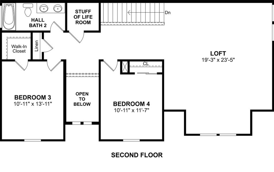 The Mykonos floor plan by K. Hovnanian® Homes. 2nd Floor shown. *Prices, plans, dimensions, features, specifications, materials, and availability of homes or communities are subject to change without notice or obligation.
