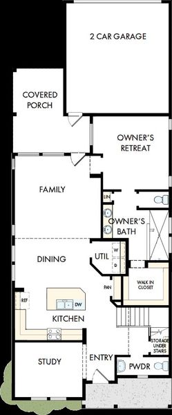 2D floor plan layout of this home in Pomona - Grove Row Collection, Manvel, TX (Image 5).