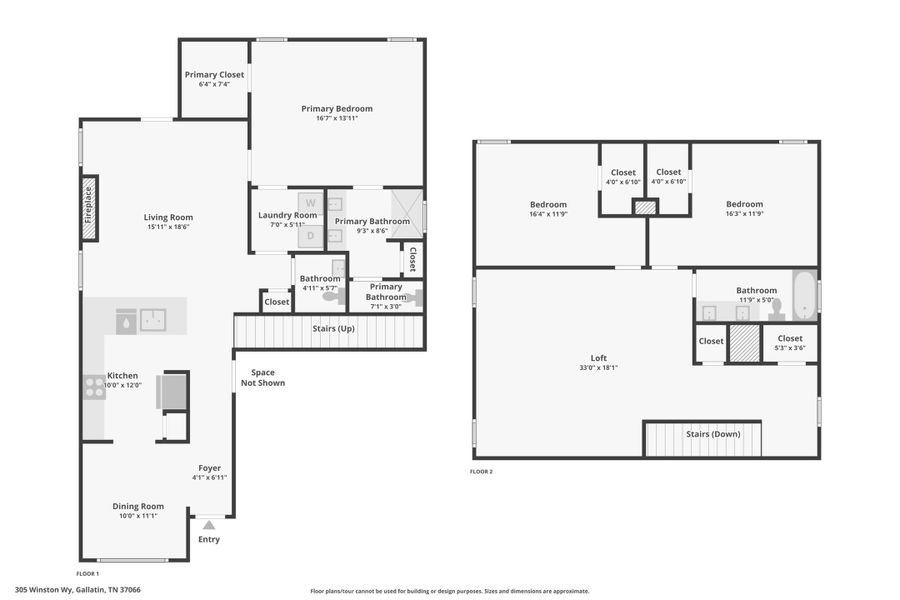 2D floor plan layout of this home in Winston Place, Gallatin, TN (Image 3).