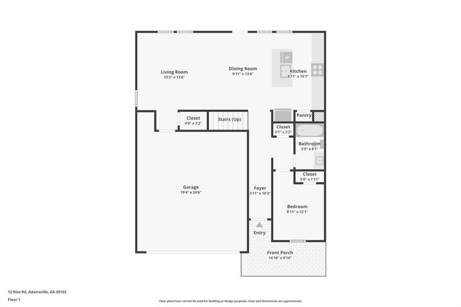 2D floor plan layout of this home in Manning Mill, Adairsville, GA (Image 6).