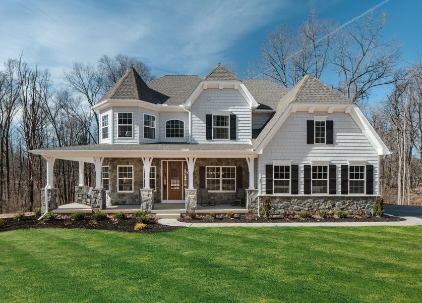 Representative exterior photo of a completed home built from the Devonshire by Keystone Custom Homes in McLean South Shore, Belmont, NC (Image 20).