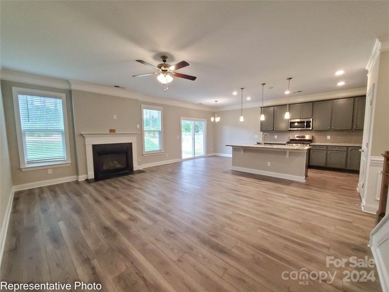 This home features a fireplace with slate surround