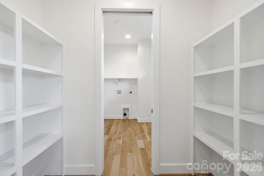 Pantry looking into laundry room