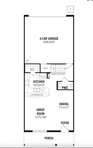 2D floor plan layout for the Aurora by Mattamy Homes in Rainwood, Groveland, FL (Image 4). 2D floor plan layout for the Aurora by Mattamy Homes in Rainwood, Groveland, FL (Image 4).