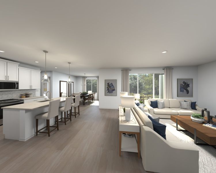 The Chesapeake Floorplan Great Room Rendering.