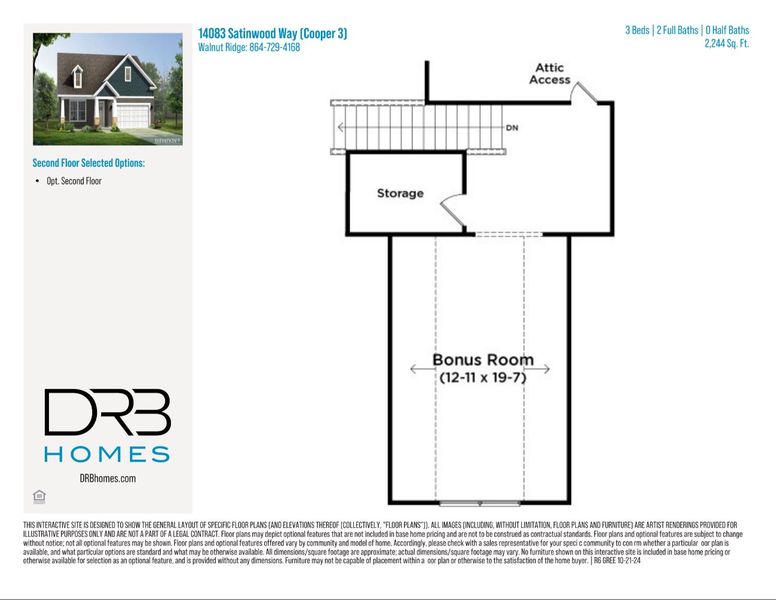 2D floor plan layout of this home in Walnut Ridge, Inman, SC (Image 6).