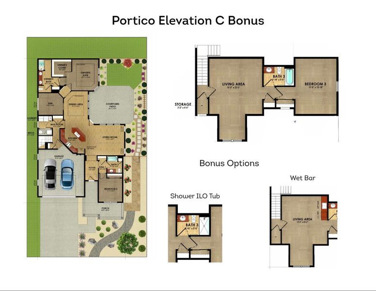 2D floor plan layout for the Portico by Epcon Communities in Chipeta Hollows, Grand Junction, CO (Image 7). 2D floor plan layout for the Portico by Epcon Communities in Chipeta Hollows, Grand Junction, CO (Image 7).