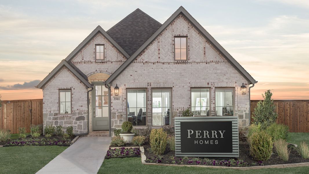 Front exterior of a new home in Brookewater, Rosenberg, TX, highlighting curb appeal (Image 23).