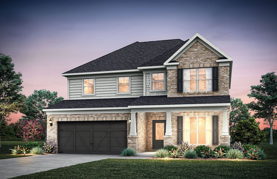 Representative exterior photo of a completed home built from the Continental by Pulte Homes in Riversprings, Dacula, GA (Image 20).