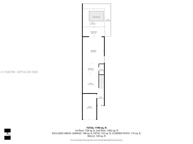 2D floor plan layout of this home in , Miami, FL (Image 34).