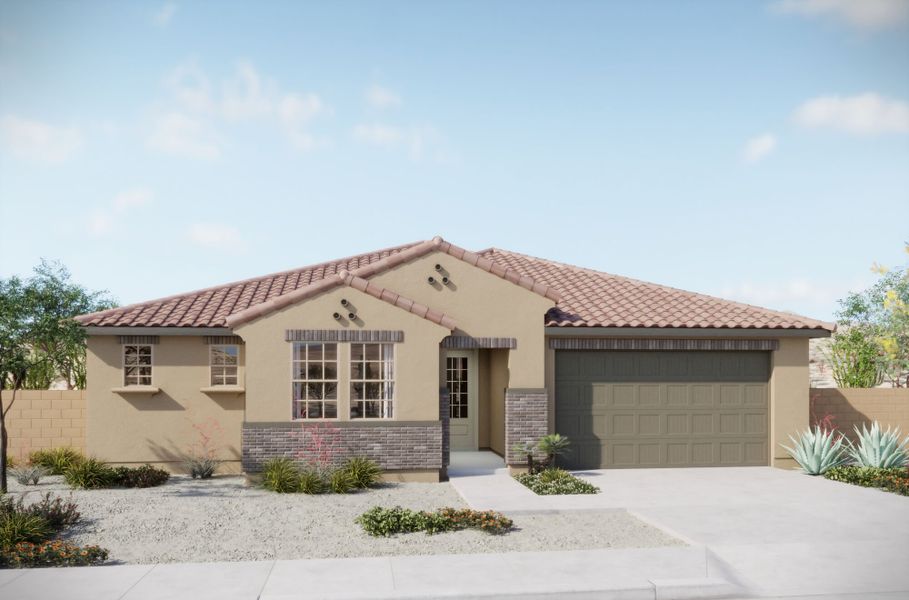 Representative exterior photo of a completed home built from the Burgundy by Mattamy Homes in Covena Pointe, Vail, AZ (Image 3).