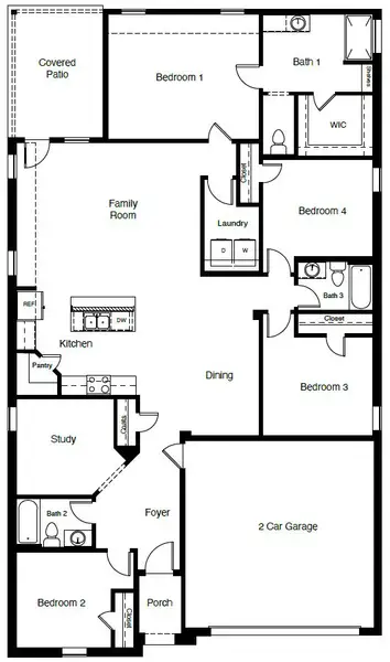 2D floor plan layout of this home in Longhorn Estates, Fort Worth, TX (Image 3).