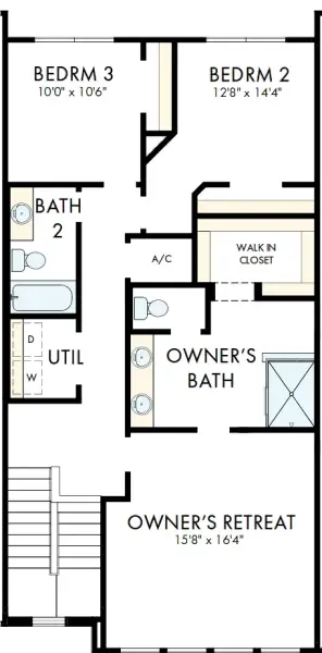 2D floor plan layout of this home in Persimmon Place - Townhomes, Wesley Chapel, FL (Image 3). 2D floor plan layout of this home in Persimmon Place - Townhomes, Wesley Chapel, FL (Image 3).