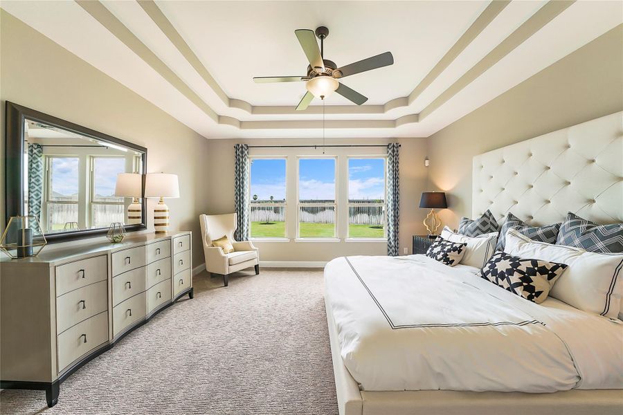 Furnished interior view inside a new home in Valencia: Hilltop Collection, Manvel (Image 17).