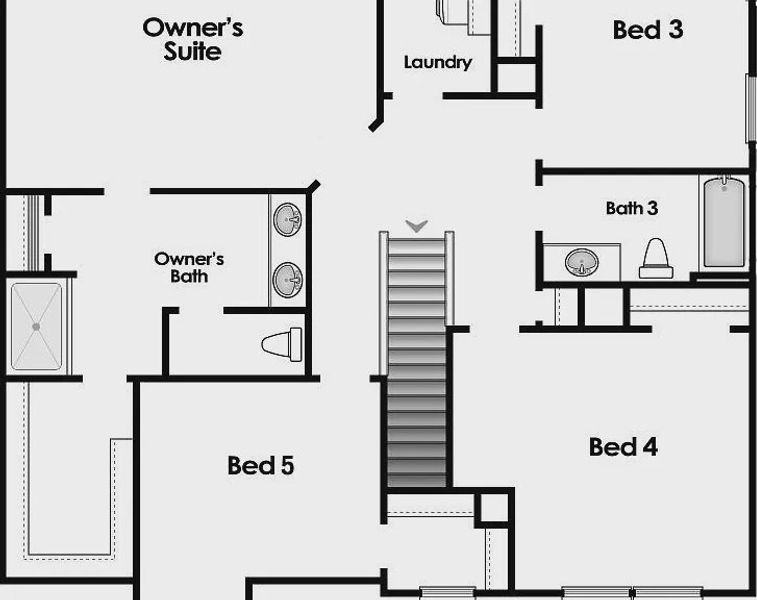 2D floor plan layout of this home in Portrait Hills, Aiken, SC (Image 5).