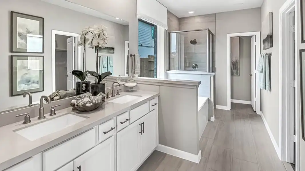 Furnished interior view inside a new home in Avalon at Cypress, Cypress (Image 7). Furnished interior view inside a new home in Avalon at Cypress, Cypress (Image 7).