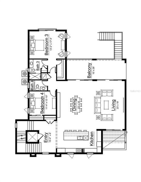 2D floor plan layout of this home in , Clearwater Beach, FL (Image 4).