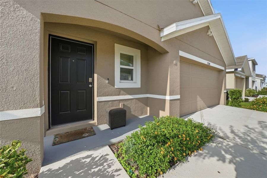 Exterior details and patio area of a home in Harvest Ridge, Zephyrhills (Image 3).