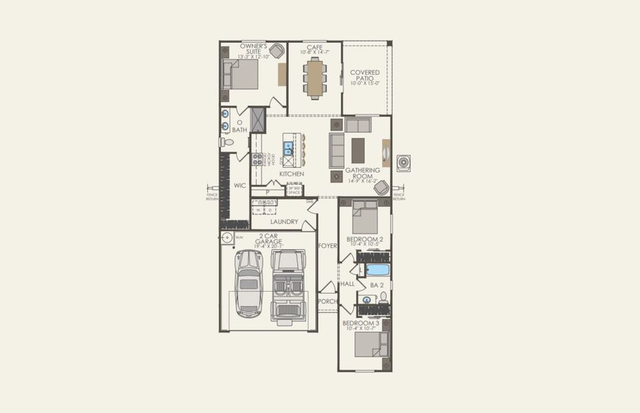 2D floor plan layout of this home in Copper Falls, Buckeye, AZ (Image 3).