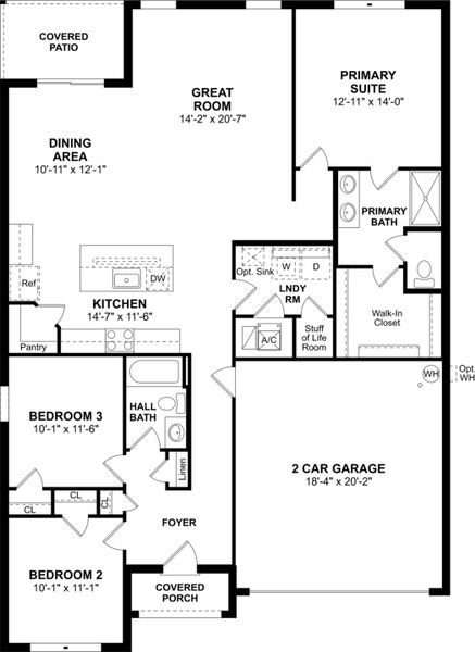 2D floor plan layout for the Daffodil IV by K. Hovnanian® Homes in Aspire at Marion Oaks, Ocala, FL (Image 5).