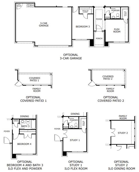 2D floor plan layout for the Concept 2464 by Landsea Homes in Lovers Landing, Forney, TX (Image 4).