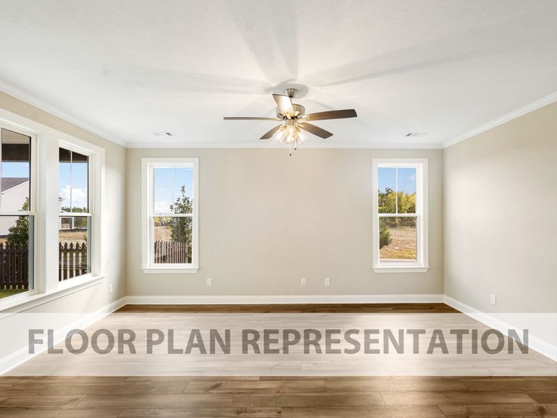 Representative unfurnished interior of a home built from the Sparrow by Ivey Homes in Tillery Park, Grovetown (Image 11). Representative unfurnished interior of a home built from the Sparrow by Ivey Homes in Tillery Park, Grovetown (Image 11).
