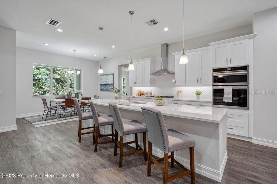 Staged dining room