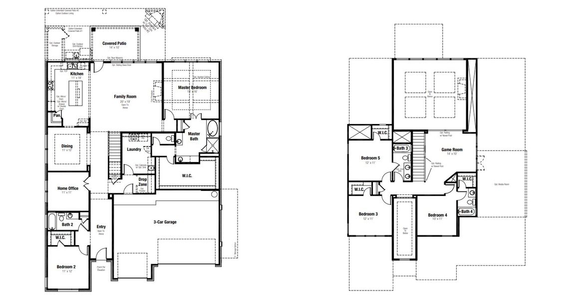 2D floor plan layout for the Keeton by Scott Felder Homes in Windsong, Boerne, TX (Image 3).
