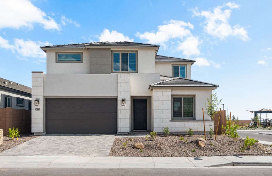 Front exterior of a new home in Upper Canyon, Phoenix, AZ, highlighting curb appeal (Image 2). Front exterior of a new home in Upper Canyon, Phoenix, AZ, highlighting curb appeal (Image 2).