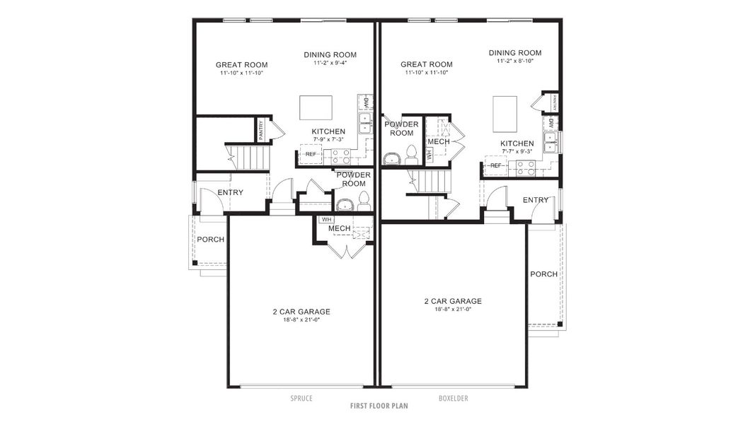 2D floor plan layout for the SPRUCE by D.R. Horton in Ellston Park, Colorado Springs, CO (Image 3).