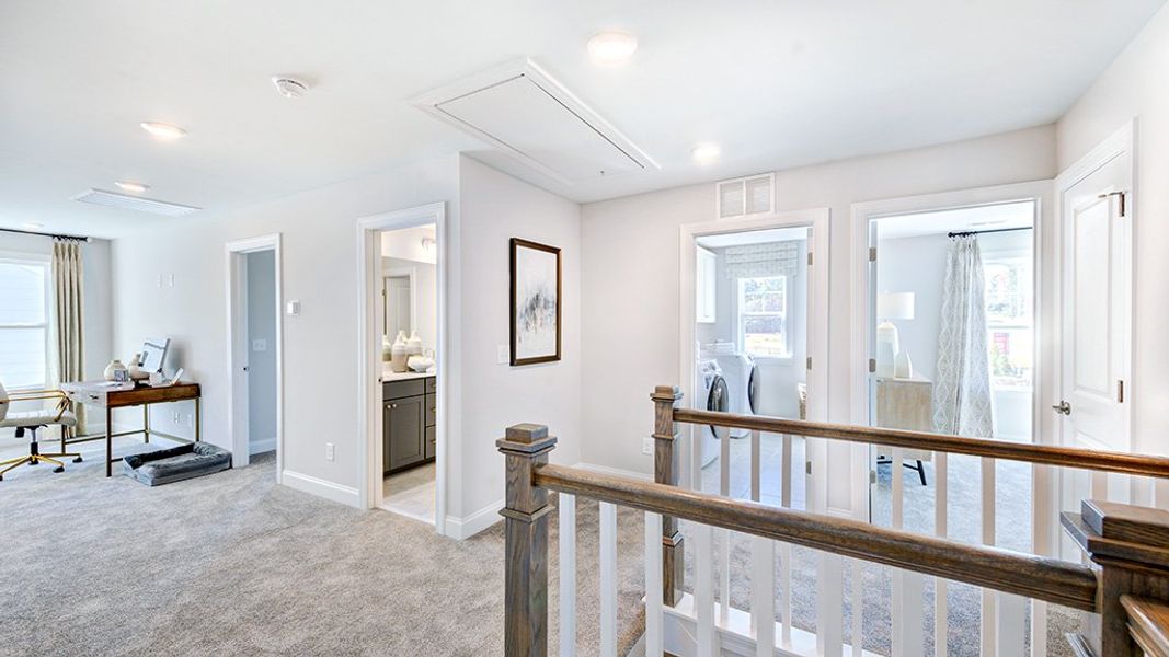 Furnished interior view inside a new home in Hidden Creek, Cary (Image 11).