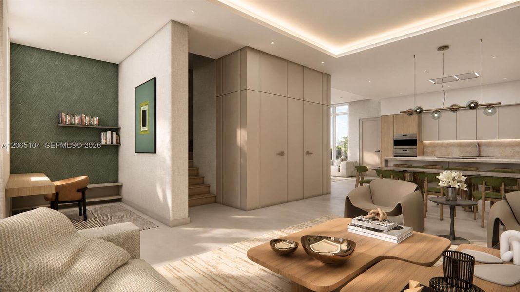 Furnished interior view inside a new home in , Coral Gables (Image 7).