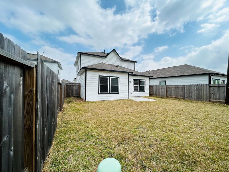 Exterior details and patio area of a home in Barrett Crossing, Crosby (Image 4). Exterior details and patio area of a home in Barrett Crossing, Crosby (Image 4).