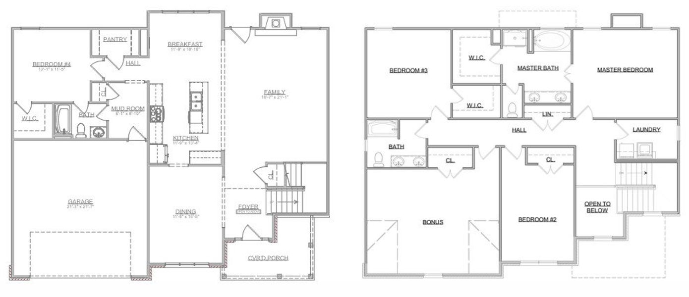 2D floor plan layout for the The Brenton by Smithbilt Homes in Farm At Riverbend, Pigeon Forge, TN (Image 2).