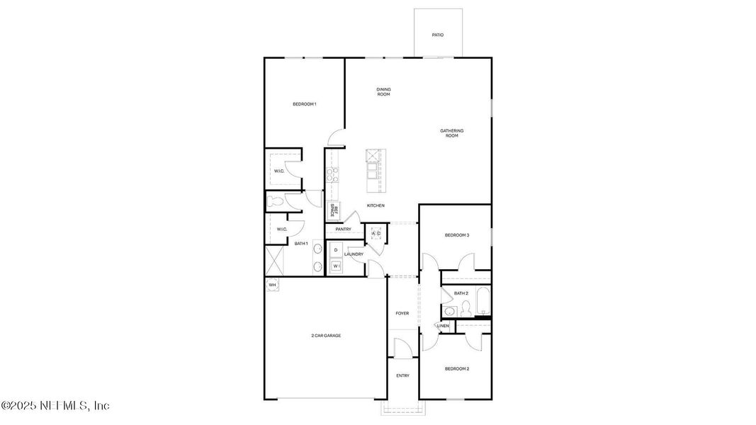 2D floor plan layout of this home in Sawmill Branch, Palm Coast, FL (Image 3).