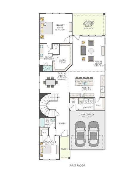 2D floor plan layout of this home in Heritage, Dripping Springs, TX (Image 4).