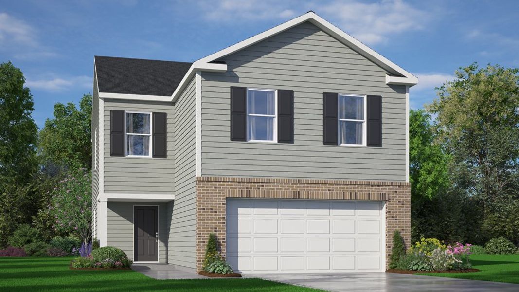 Representative exterior photo of a completed home built from the Aisle by D.R. Horton in Hunter Hill, Rocky Mount, NC (Image 4).