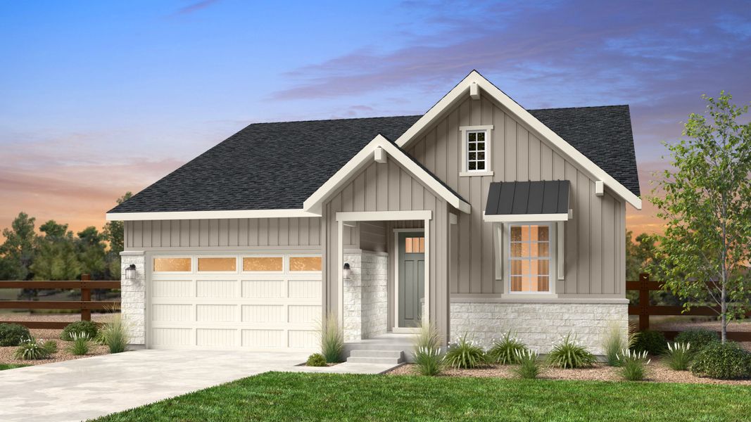 Representative exterior photo of a completed home built from the Boulder by Taylor Morrison in The Town Collection at Independence, Elizabeth, CO (Image 2).