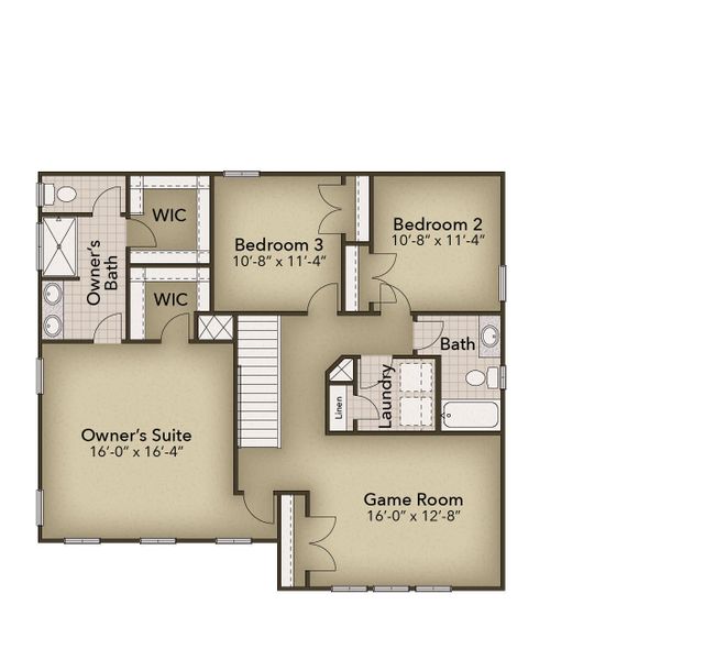 2D floor plan layout of this home in Neill's Pointe, Angier, NC (Image 5).